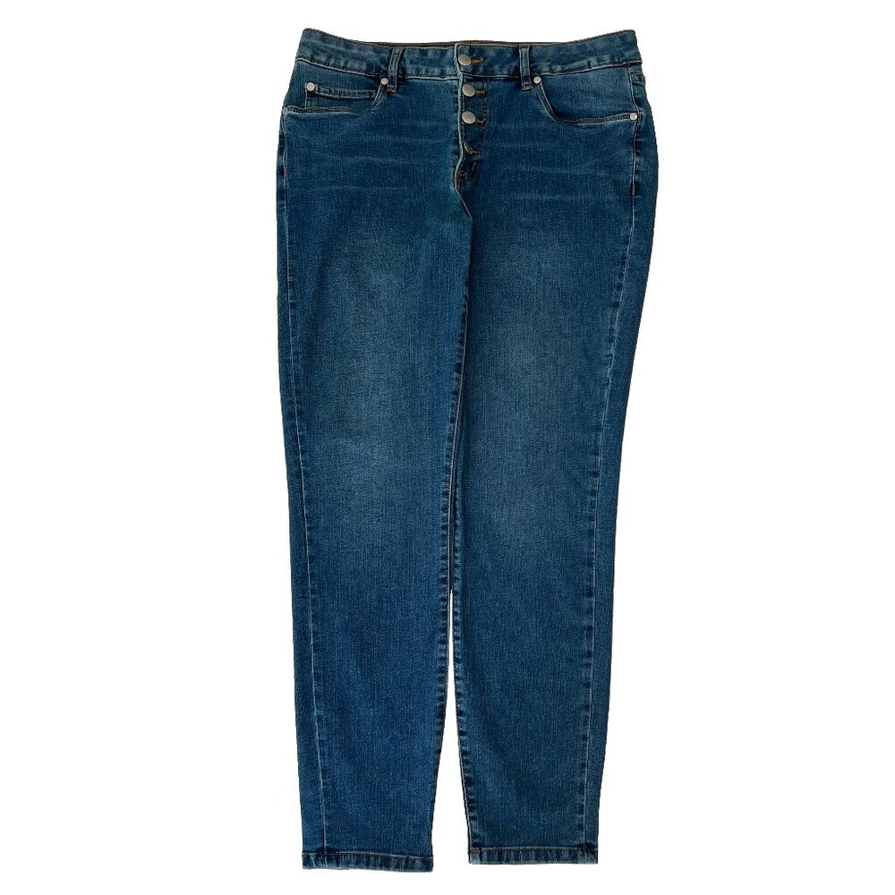 Tahari Jeans Women's Size 10/30 Amelia Button Fly Skinny